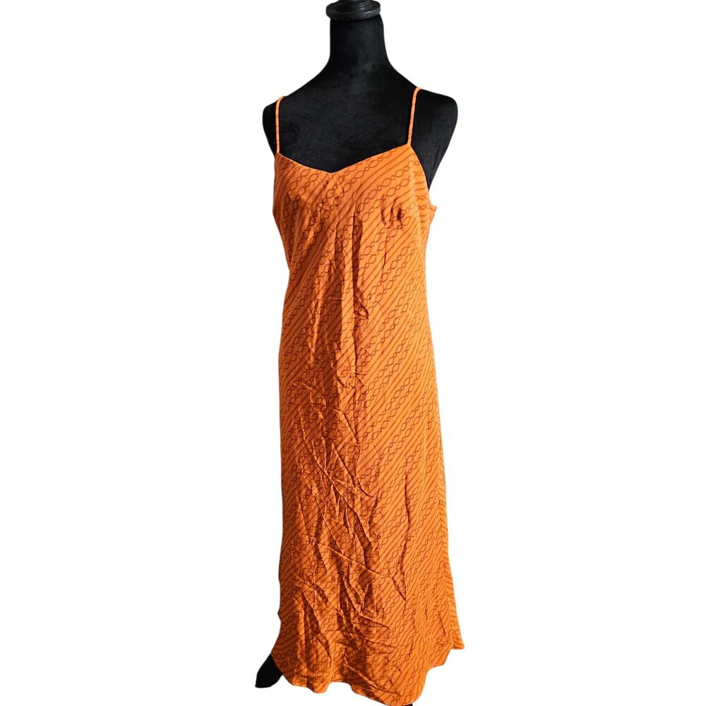 Inc. International Concepts 100% Silk Orange Strapless Dress Size 8